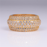 4.5ct Round Cut Diamond Wedding Ring 18k YellowGold Over Pave Full Eternity Band