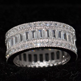 3.3ct Baguette Cut Diamond Wedding Ring Band 18k White Gold Finish Full Eternity