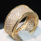 3.5ct Round Diamond Wedding Ring Band 14k Yellow Gold Over Cluster Full Eternity