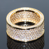 3.5ct Round Diamond Wedding Ring Band 14k Yellow Gold Over Cluster Full Eternity