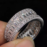 3.3ct Baguette Cut Diamond Wedding Ring Band 18k White Gold Finish Full Eternity