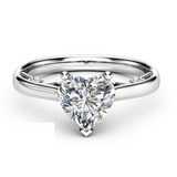 1.5ct Heart Cut Diamond Engagement Ring 14k White Gold Finish Classic Solitaire