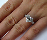 4Ct Heart Cut Diamond Marquise Accent Trilogy Solitaire Ring 18K White Gold Over