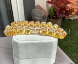 7ct Round Cut Simulated Yellow Citrine Tennis Bracelet 14k Yellow Gold Plated