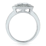 4ct Asscher Cut Diamond Engagement Ring Halo Fancy Solitaire 14k White Gold Over