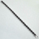 12Ct Oval Cut Sparkle Black Diamond Hip Hop Tennis Bracelet 14K WhiteGold Finish