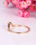 0.7ct Round Cut VVS1 Diamond Wedding Band Minimalist Curved 14k Rose Gold Finish