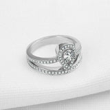 2.5ct Round Cut Diamond Engagement Ring Split Shank Halo 14k White Gold Finish