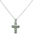 1ct Baguette Cut VVS1D Diamond Pendant with Chain Holy Cross 14k White Gold Over