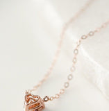 1ct Heart Simulated Peach Morganite Solitaire Pendant Chain 14k Rose Gold Plated