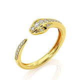 1.5ct Round Cut Diamond Engagement Ring Snake Design Open 14k Yellow Gold Finish