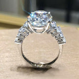 5Ct Oval Cut Diamond Marquise Accents Engagement Ring 14K White Gold Finish