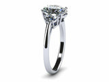 1.6ct Oval Cut VVS1D Diamond Three Stone Engagement Ring 14k White Gold Finish