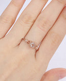 1ct Round Cut Peach Morganite Engagement Ring 14k Rose Gold Finish Milgrain