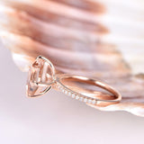 1ct Princess Cut Peach Morganite Solitaire Engagement Ring 14k Rose Gold Finish