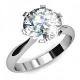 1ct Round Cut Diamond 6 Claw Solitaire Engagement Ring 14k White Gold Finish New