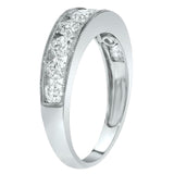 2.9ct Wedding Band Round Cut Diamond Milgrain Half Eternity 14k WhiteGold Finish