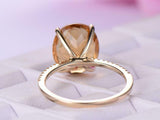 5ct Oval Yellow Citrine Engagement Ring Accents Solitaire 14k Yellow Gold Finish