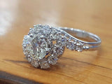 2.5Ct Round Diamond Swirl Twist Solitaire Engagement Ring 14K White Gold Finish