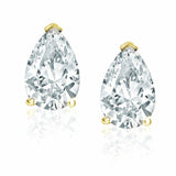 1Ct Pear Cut Diamond Trendy Solitaire Women Stud Earrings 14K Yellow Gold Finish