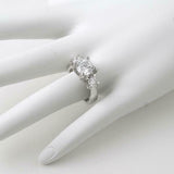 2.75ct Round Cut Diamond Engagement Ring Trilogy Classic 14k White Gold Finish