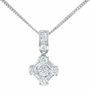 2.1ct Diamond Pendant Round Cut Brilliant Partywear 14k White Gold Over NO CHAIN