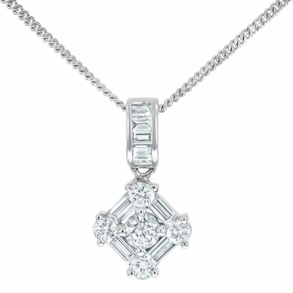 2.1ct Diamond Pendant Round Cut Brilliant Partywear 14k White Gold Over NO CHAIN