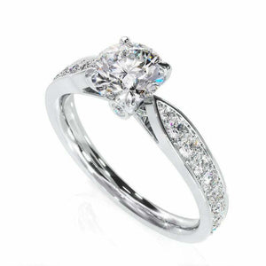 1.8ct Round Cut Diamond Engagement Ring Accent with Solitaire 14k WhiteGold Over