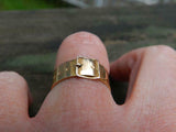 Belt Design Wide Stackable Wedding Band Women 14k Yellow Gold Finish