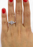 3Ct Marquise Cut Diamond Vintage Leaf Accent Engagement Ring 14K Dual Gold Over