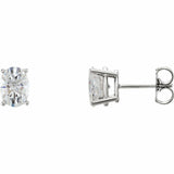 0.5ct Oval Cut VVS1 D Diamond Classic Stud Earrings Women 14k White Gold Finish