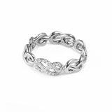 1.2ct Round Cut Diamond Wedding Band Infinity Knot Design 14k White Gold Finish