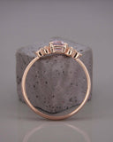 2Ct Emerald Cut Morganite Engagement Ring 14K Rose Gold Finish Diamond Accents