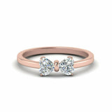 1ct Heart Cut VVS1D Diamond Bow Design Engagement Ring 14k Rose Gold Finish