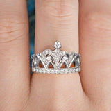 2ct Round Cut Diamond Engagement Ring 14k White Gold Finish Queen Princess Tiara