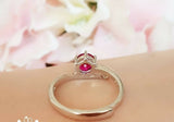 1ct Round Cut Pink Ruby Engagement Ring 14k White Gold Finish Unique Solitaire