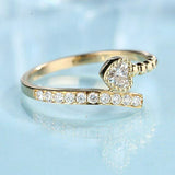 1.5ct Heart Cut Diamond Engagement Ring Twisted Bypass Bead 14k Yellow Gold Over