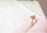 1.2ct Oval Cut Morganite Engagement Ring 6 Prong Solitaire 14k Rose Gold Finish