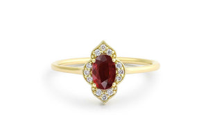 1.5ct Oval Cut Pink Ruby Diamond Halo Engagement Ring 14k Yellow Gold Finish