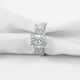 2.6ct Princess Cut VVS1D Diamond Engagement Ring Three Stone 14k White Gold Over