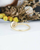 0.5ct Round Cut Diamond Engagement Ring 14k Yellow Gold Finish Swirl Solitaire