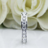 2.5ct Round Cut Diamond Wedding Band Iced Full Eternity 14k White Gold Finish