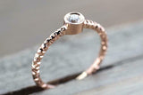 0.7ct Round Cut Diamond Engagement Ring Bezel Set Solitaire 14k Rose Gold Finish