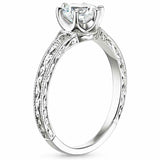 2ct Oval Cut Diamond Engagement Ring 14k White Gold Finish Vintage Solitaire