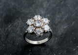 2.6ct Engagement Ring Round Cut Diamond Cluster Floral 14k White Gold Finish