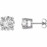 1ct Round Cut VVS1 D Diamond Classic Stud Earrings Women 14k White Gold Finish