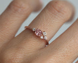 1.1ct Round Cut Peach Morganite Five Stone Engagement Ring 14k Rose Gold Finish