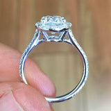 Halo Accent Solitaire Engagement Ring 1.3ct Oval Cut Diamond 14k White Gold Over