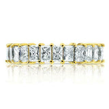 6Ct Radiant Cut Diamond Trendy Full Eternity Wedding Band 14K Yellow Gold Finish