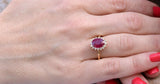 1.5ct Oval Cut Pink Ruby Floral Solitaire Engagement Ring 14k Yellow Gold Finish